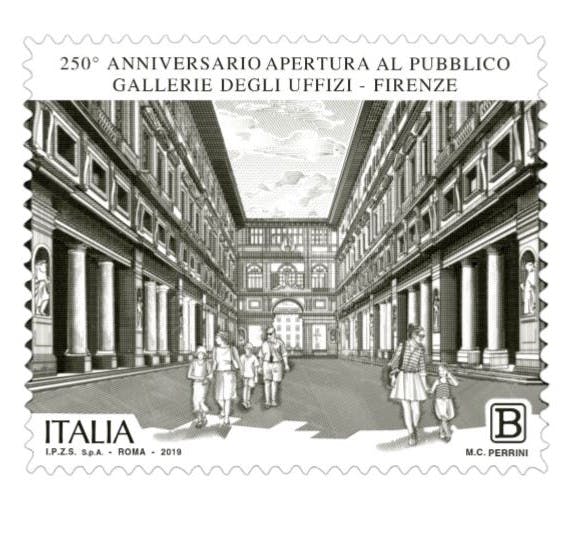 Un francobollo celebra i 250 anni di apertura degli Uffizi!