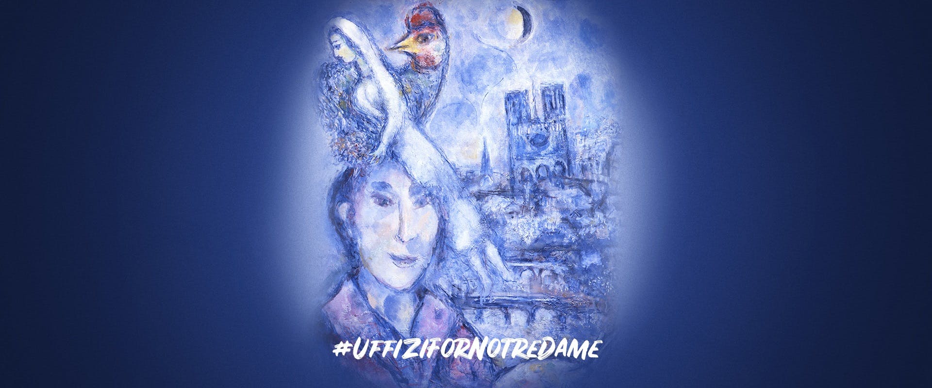 Gli Uffizi per Notre Dame, l'autoritratto di Chagall con la raffigurazione della Cattedrale esposto a Palazzo Pitti