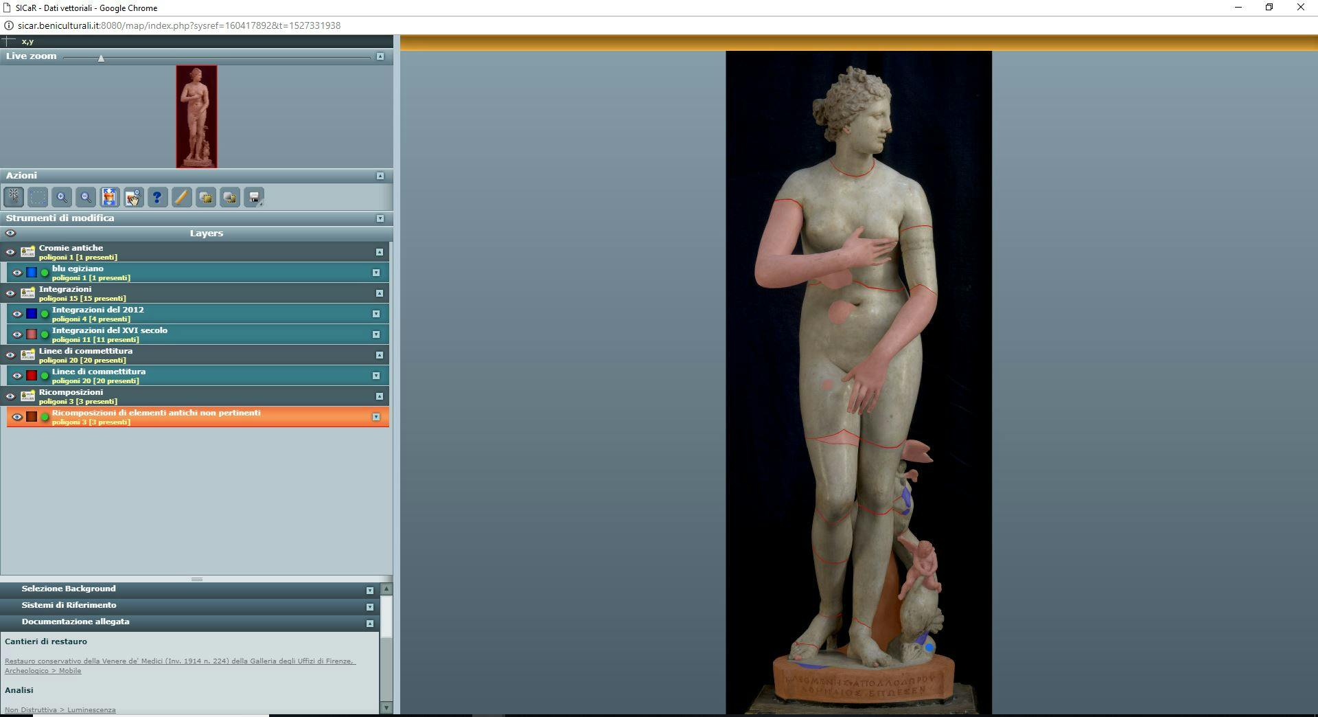 An online database for the conservation and study of the Uffizi ancient sculptures