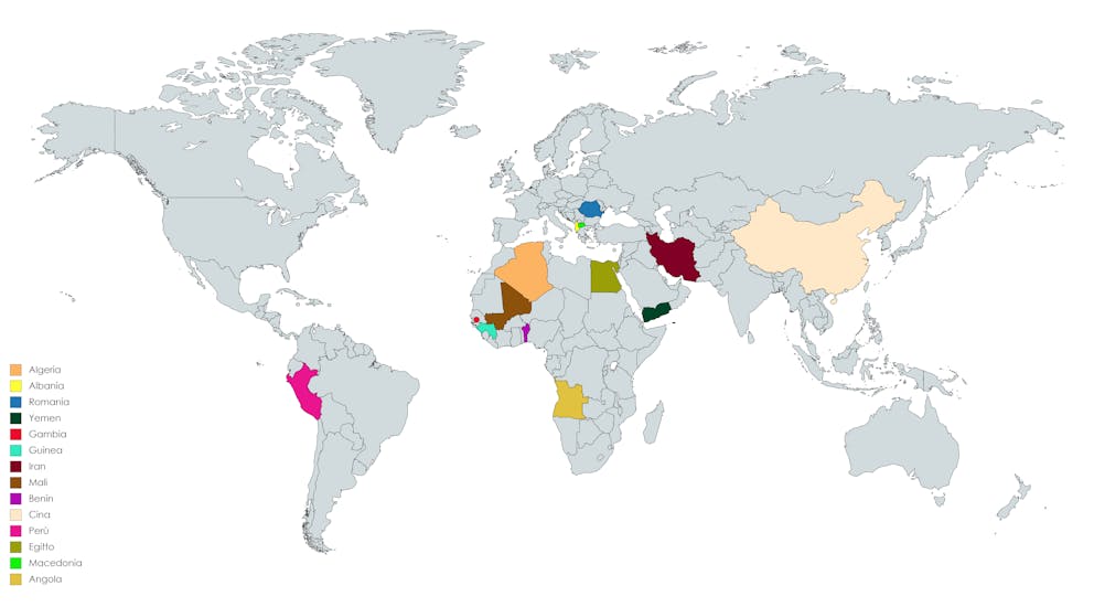 Paesi e lingue di origine degli osservatori coinvolti