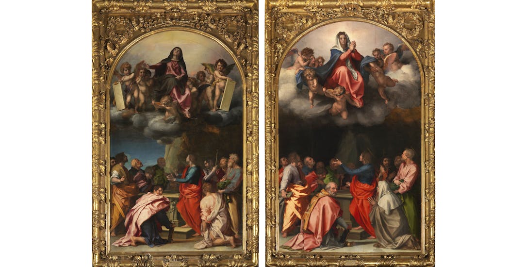 The Assumption and Andrea del Sarto. Comparison of images