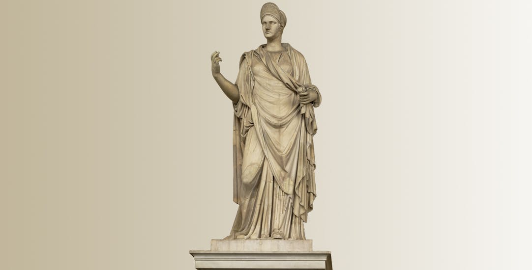 Statua femminile  con ritratto di Salonina Matidia
