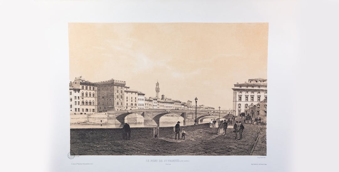Demidoff – Ponte S. Trinita (da A. Demidoff, La Toscane. Album monumental et pittoresque, 1862)