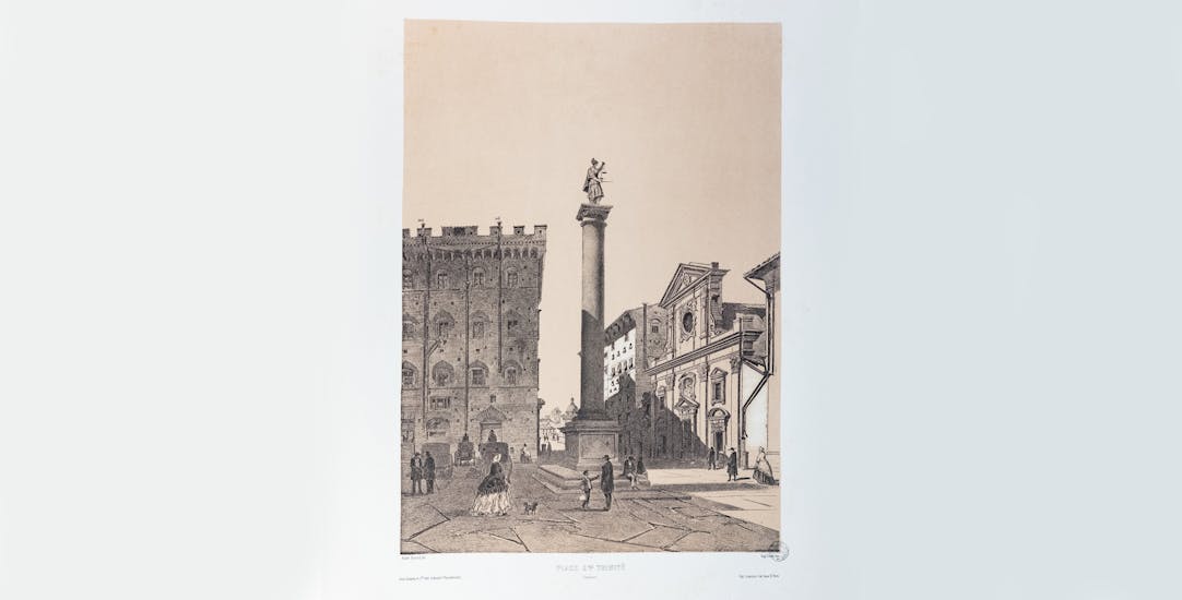 Demidoff – Piazza S. Trinita (da A. Demidoff, La Toscane. Album monumental et pittoresque, 1862)