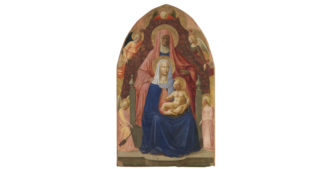 Masaccio e Masolino, Saint Anne, Madonna and Child, five angels (called ‘Sant'Anna Metterza’)