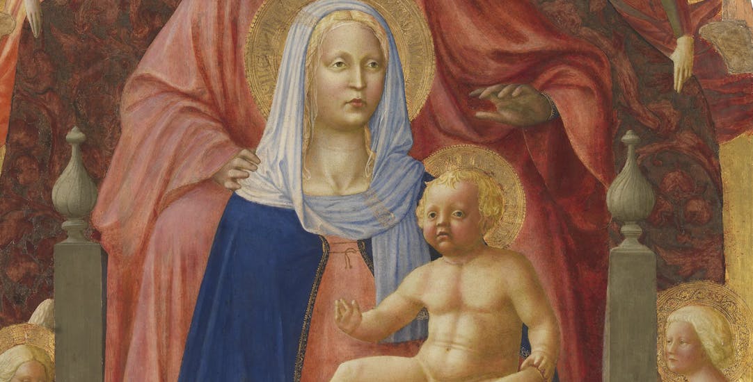 Masaccio e Masolino, Saint Anne, Madonna and Child, five angels (called ‘Sant'Anna Metterza’)