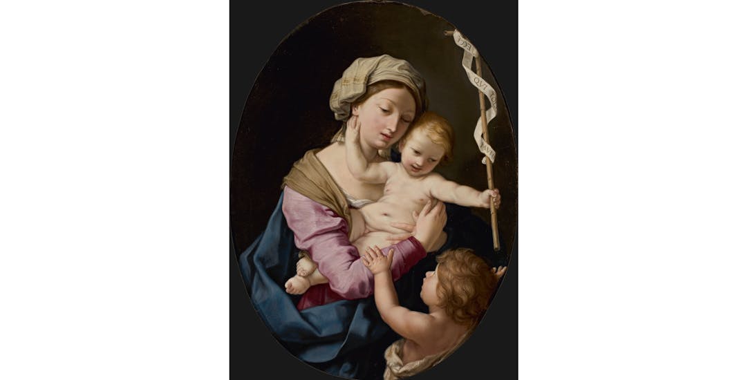 Elisabetta Sirani (Bologna, 1638-1665) or Giovanni Andrea Sirani (Bologna, 1610-1670) Virgin and Child with the Young St John the Baptist
