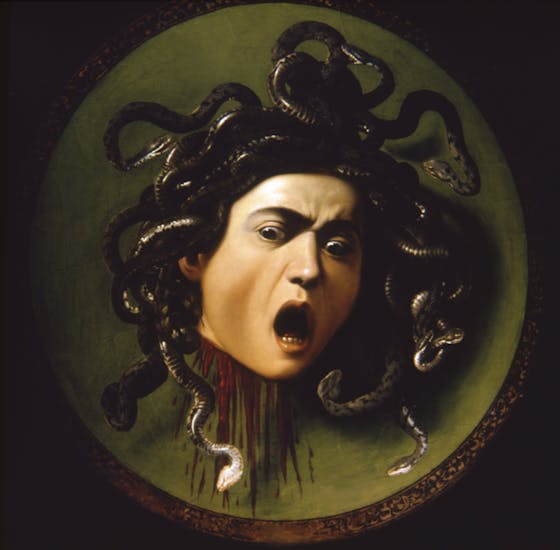 Caravaggio, "Scudo con testa di Medusa" (1596-1598)