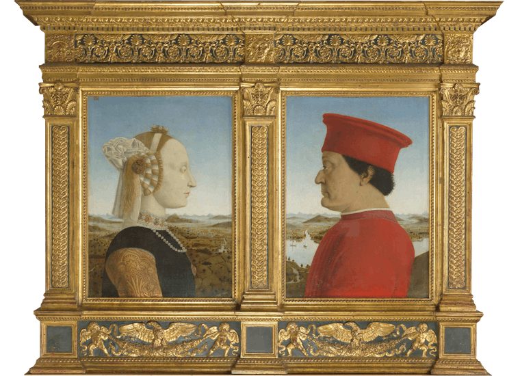 Piero della Francesca, "Portrait of the Dukes of Urbino" (1465 -1472 ca.)