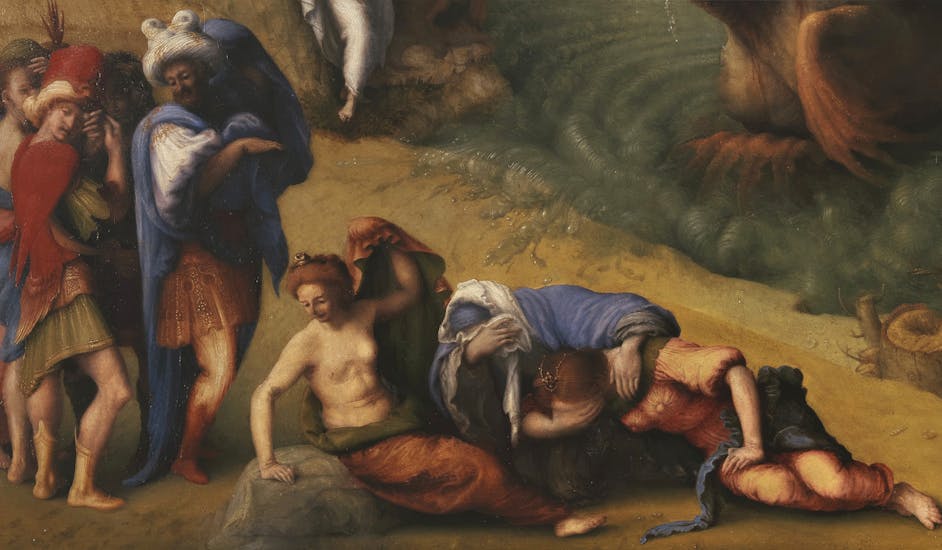 Cefeo, Fineo e Cassiopea assistono inermi al sacrificio