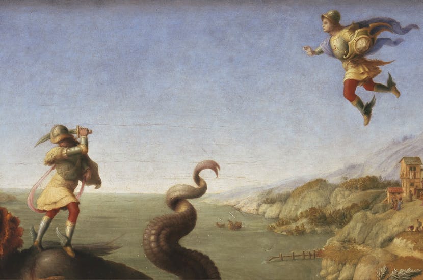 Perseus fighting against the monster