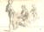 One Study of a Standing Nude Male Figure and Two Studies of a Kneeling Nude Male Figure