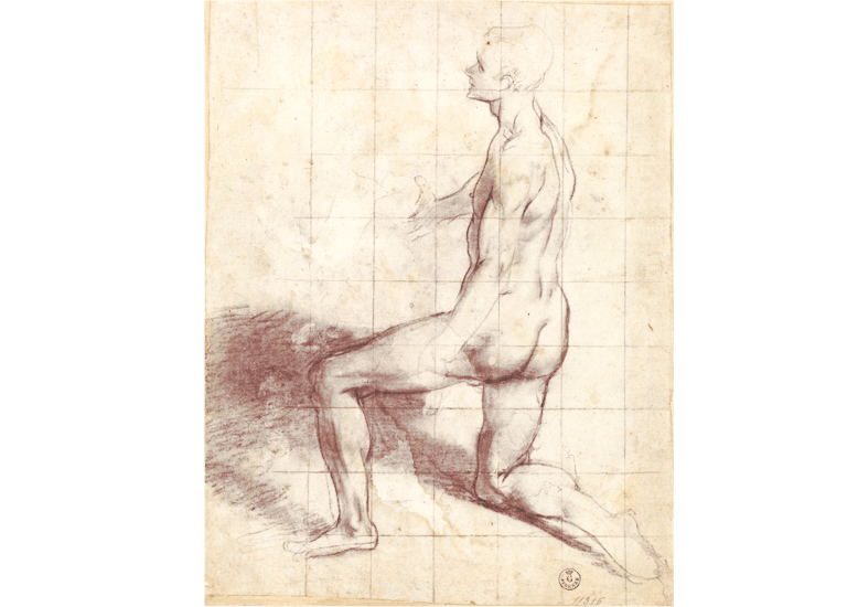 Kneeling Nude Male Figure