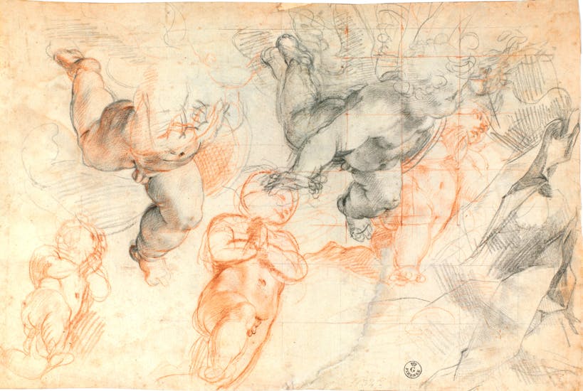 Angels in Flight and Drapery Studies