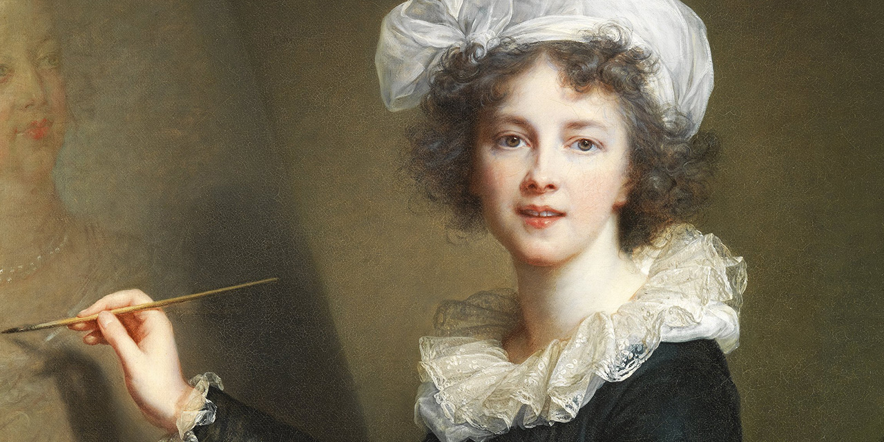 宮廷画家ビジェルブランの少女画です。油彩画模写 ヴィジェ＝ルブラン 1790年の『自画像』（ウフィツィ美術館蔵）