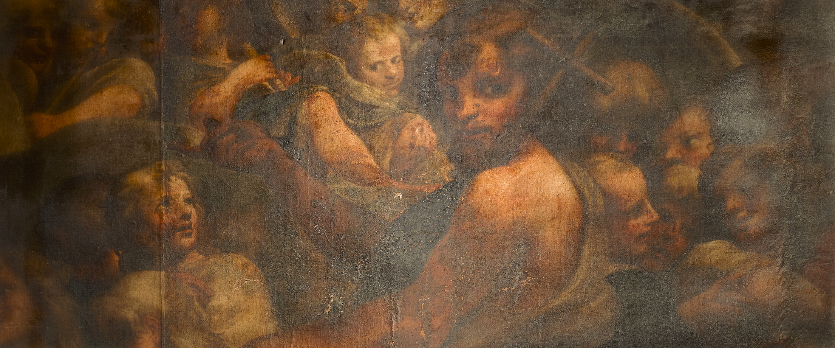 immagine dipinto da restaurare: Battista e angeli