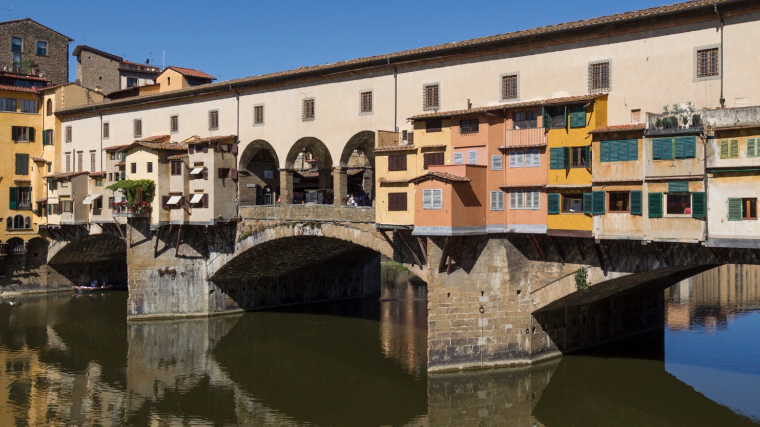The Vasari Corridor running over the Ponte Vecchio