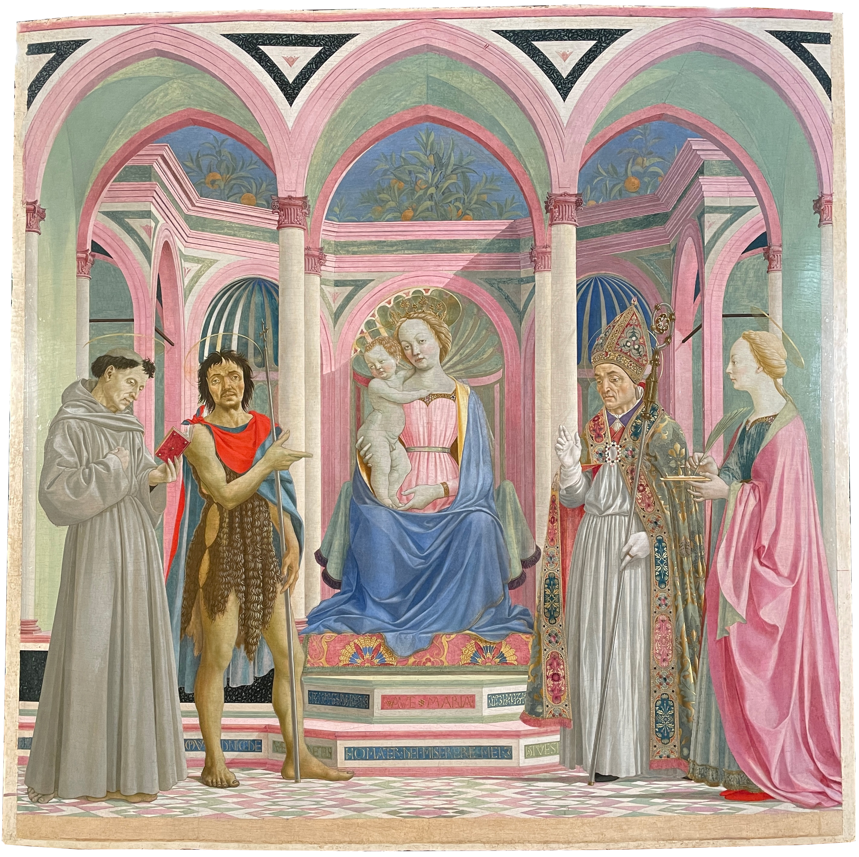 Madonna and Child enthroned with St. Francis, John the Madonna and Child enthroned with St. Francis, John the