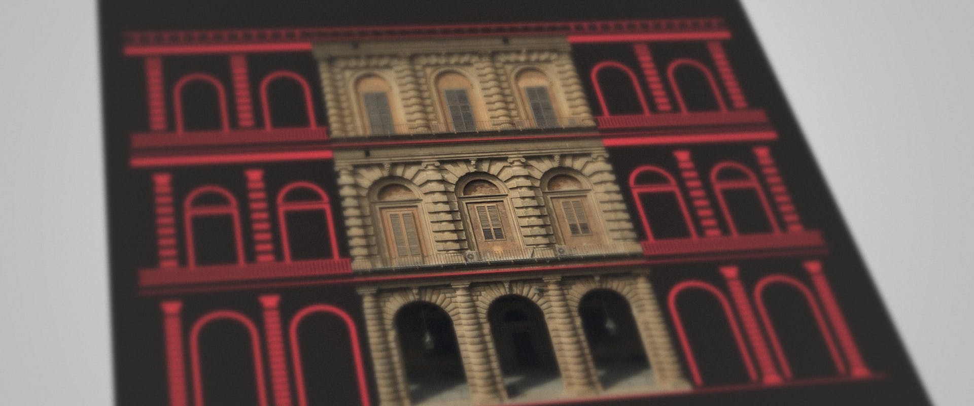 Copertina del libro tattile su Palazzo Pitti Copertina del libro tattile su Palazzo Pitti