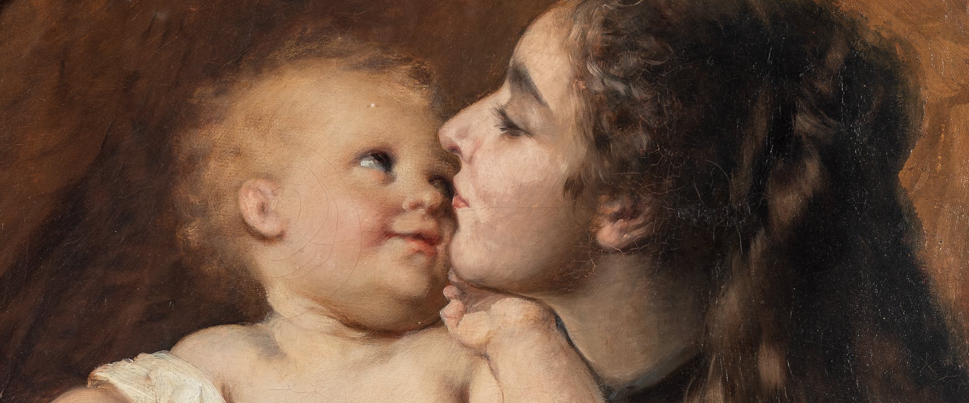 Dipinto intitolato "Gioie" di Ussi, esposto alla Gallerie d'Arte Moderna di Palazzo Pitti