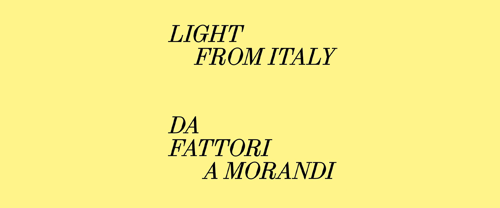 Cover del Catalogo della mostra "Light of Italy"