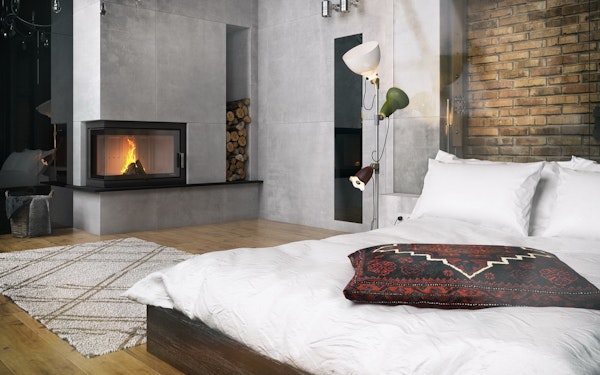 Vgradni kamin na drva z kotnim steklom DEFRO HOME INTRA SM BL MINI
