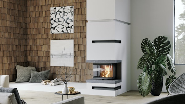 Vgradni kamin na drva z tristranskim steklom DEFRO HOME INTRA XSM C