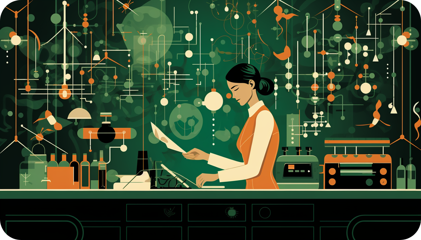 A female scientist working in a lab.