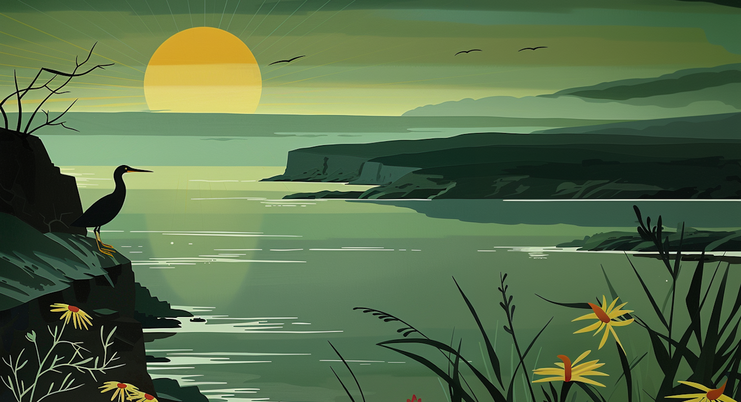 Calm coastal scene
