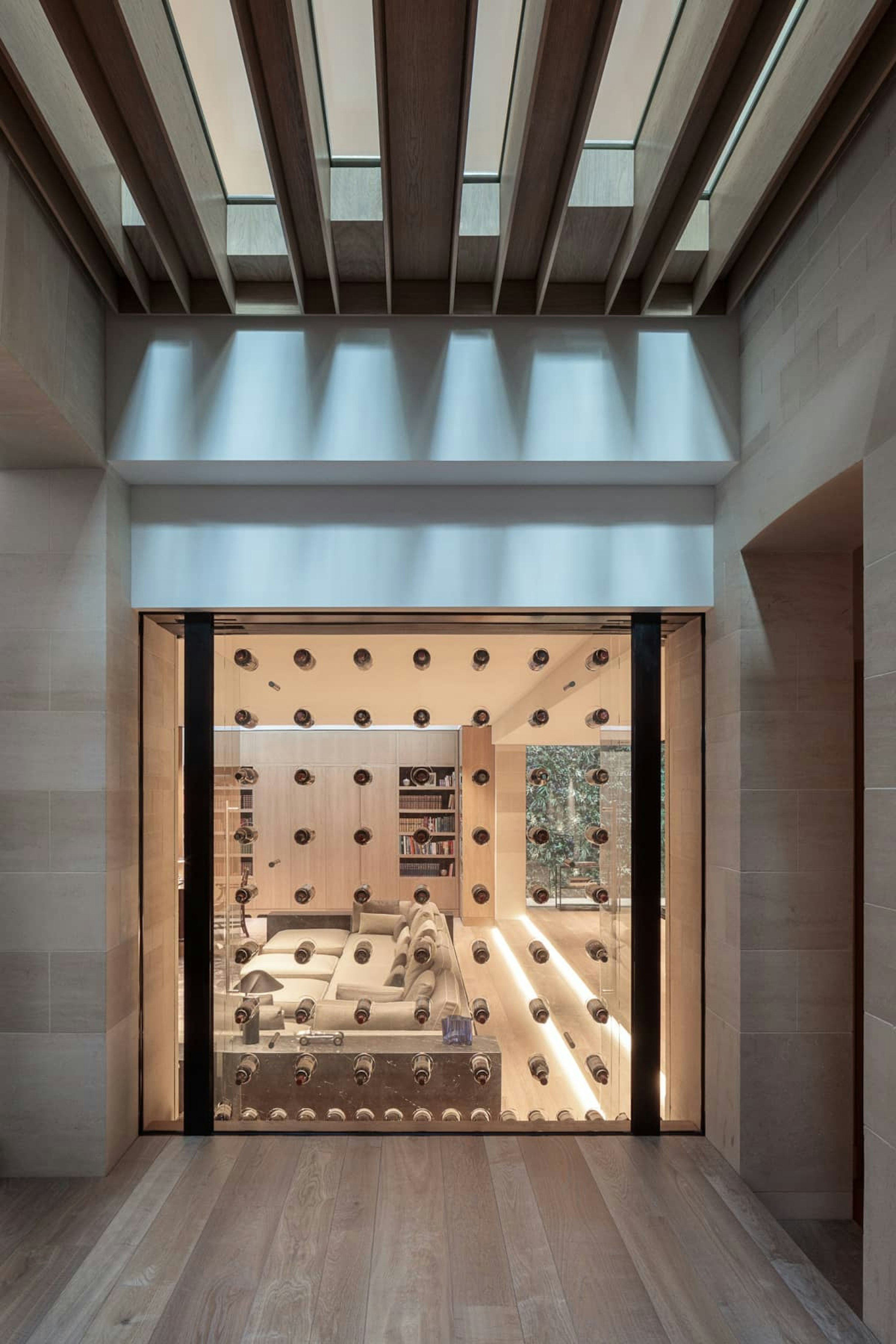 Luxury cinema room and family room at basement level with a glazed, temperature and humidity controlled wine cellar.