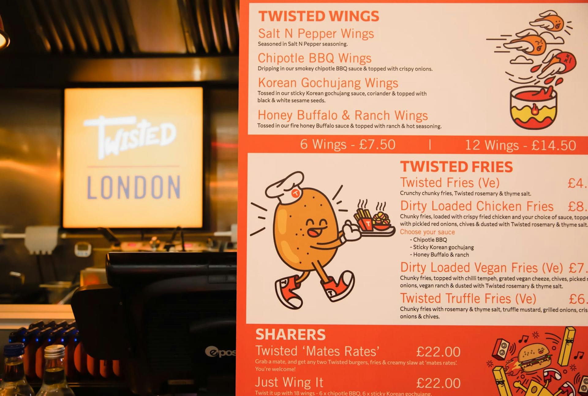 Twisted London food menu