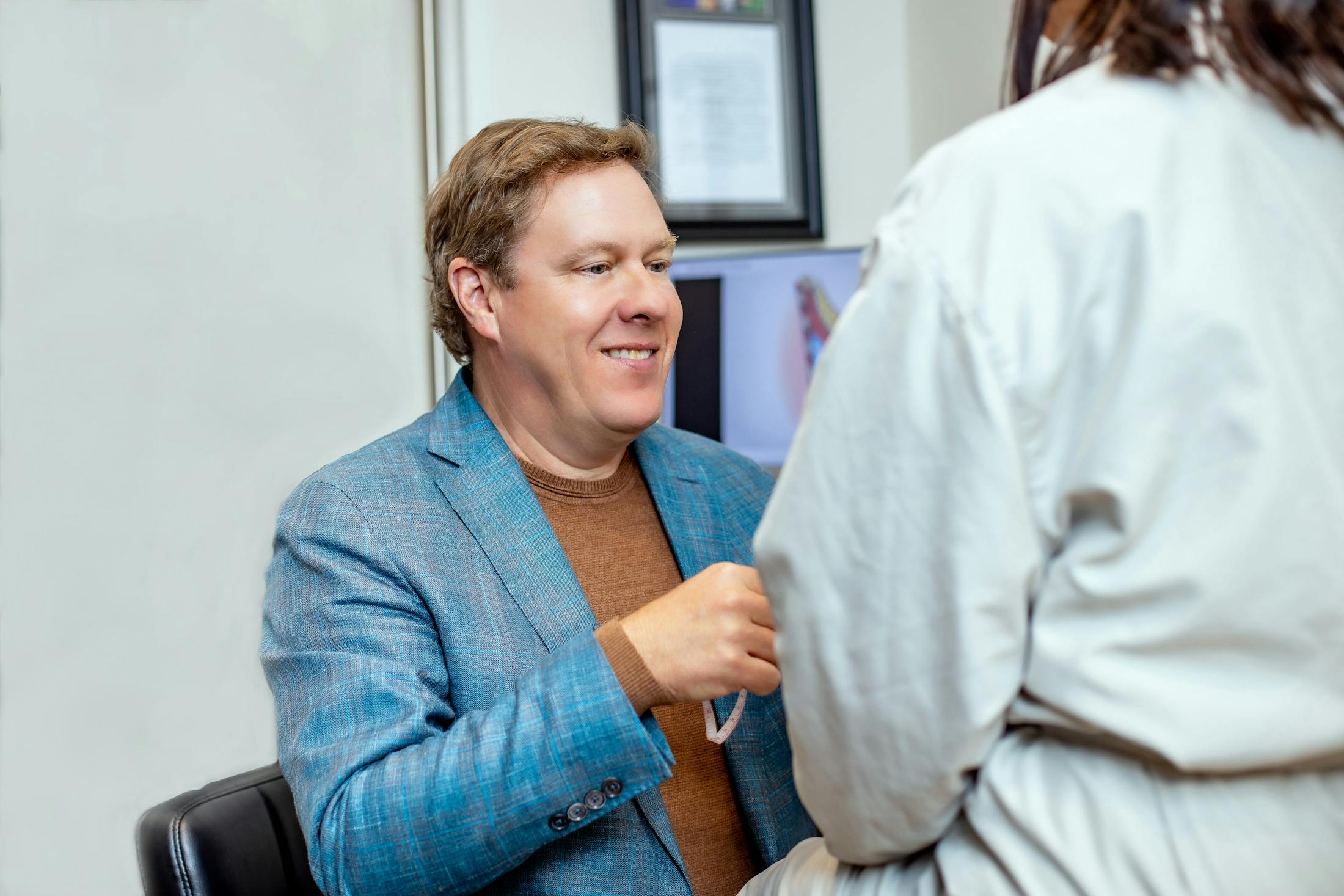 Dr. Haydon working with a patient