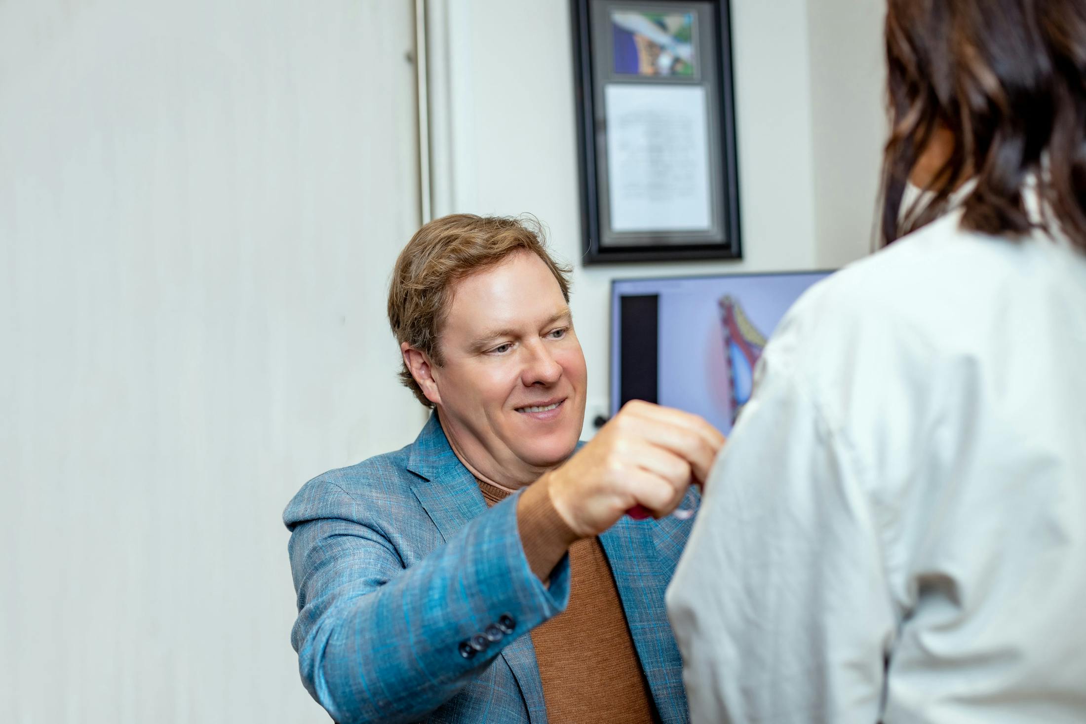 Dr. Haydon working with a patient