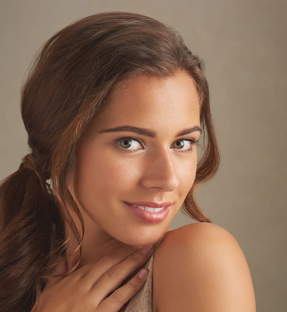 Woman with her hair up