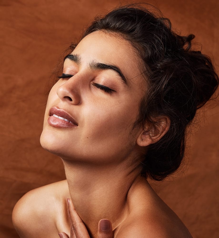 Woman with her hair up