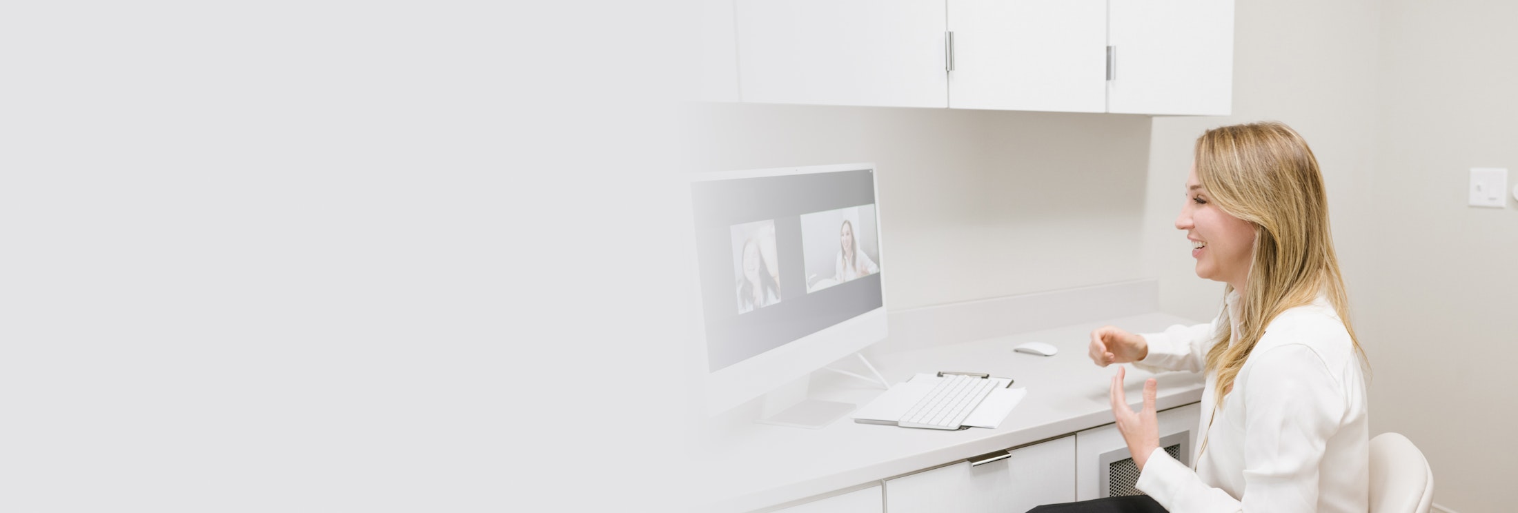 Patient having a virtual consultation