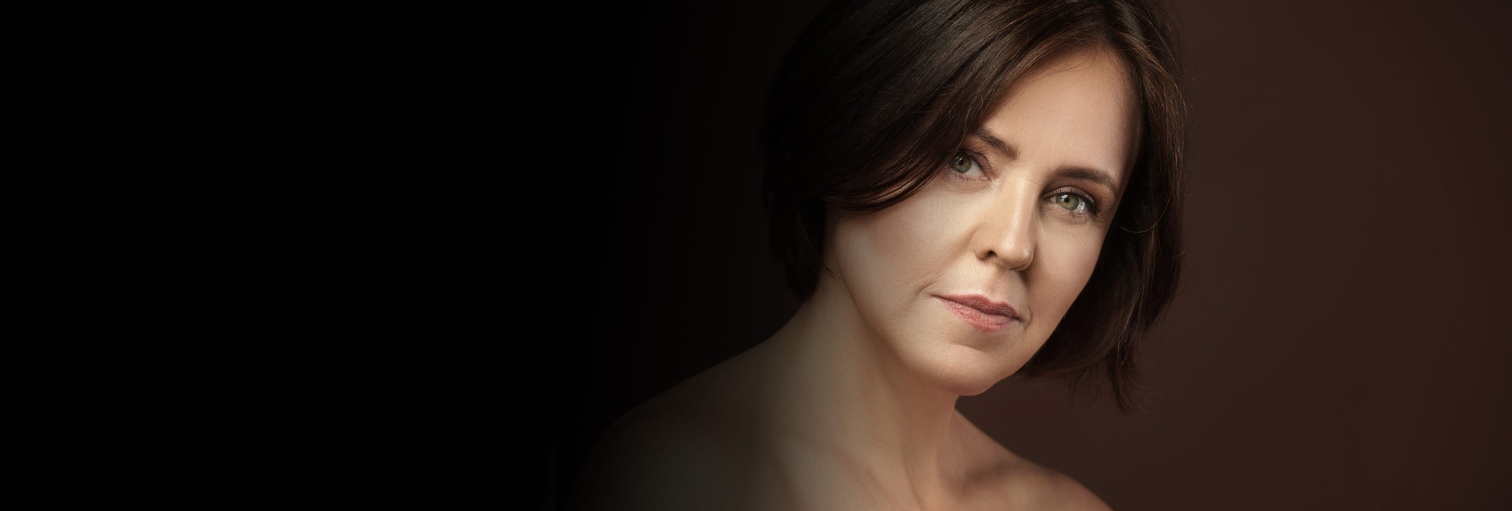 woman with dark brown hair