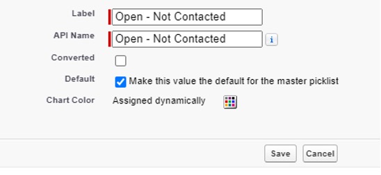 Screenshot showing how to rename and:or mark the value as ‘Converted’ or ‘Default’.