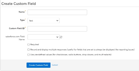 create custom field screenshot