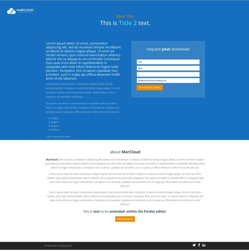 Pardot Landing Page Template