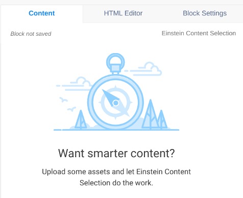 Screenshot of the Einstein Content Selection screen