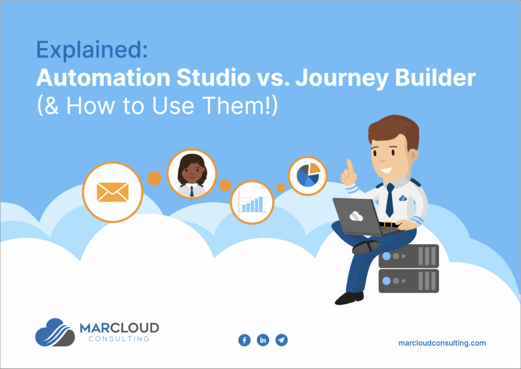Cover of the Automation Studio vs Journey Builder eBook