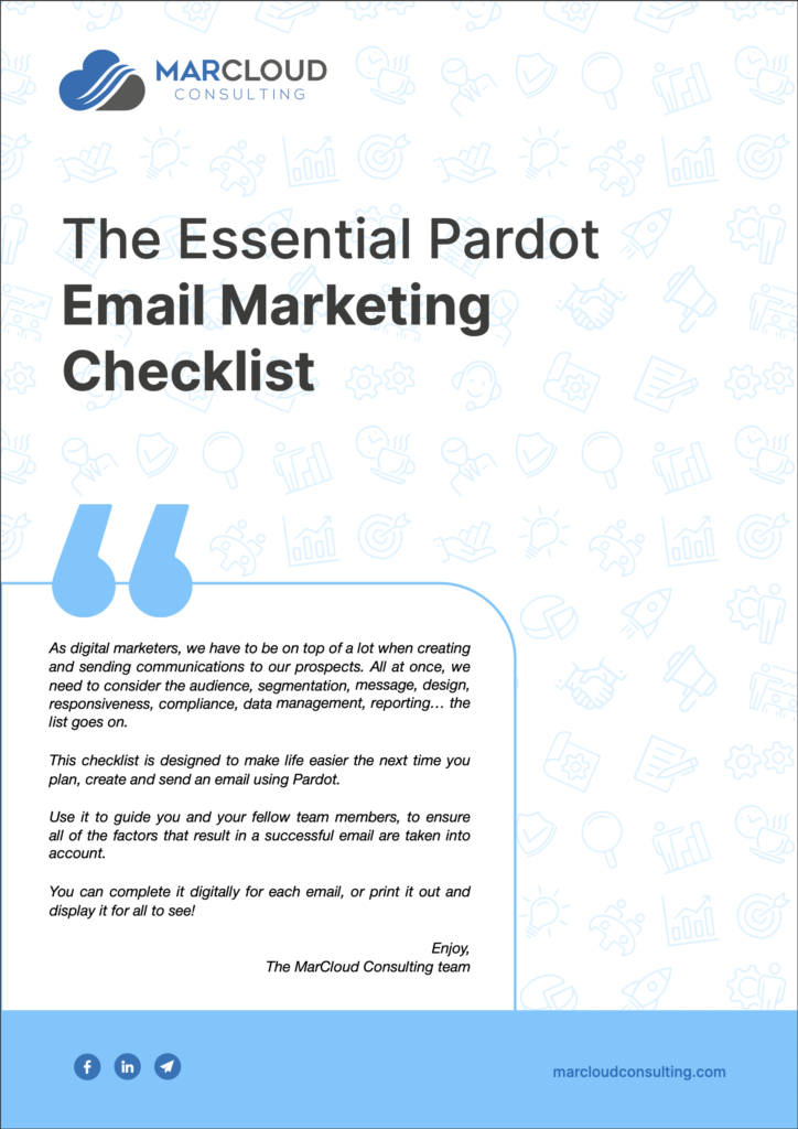 The Essential Pardot Email Marketing Checklist cover image
