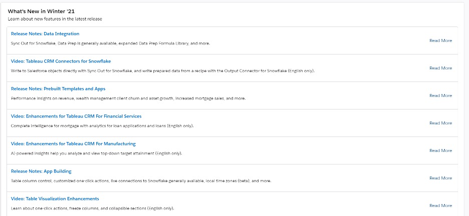 screenshot of what is new in winter 2021 releases