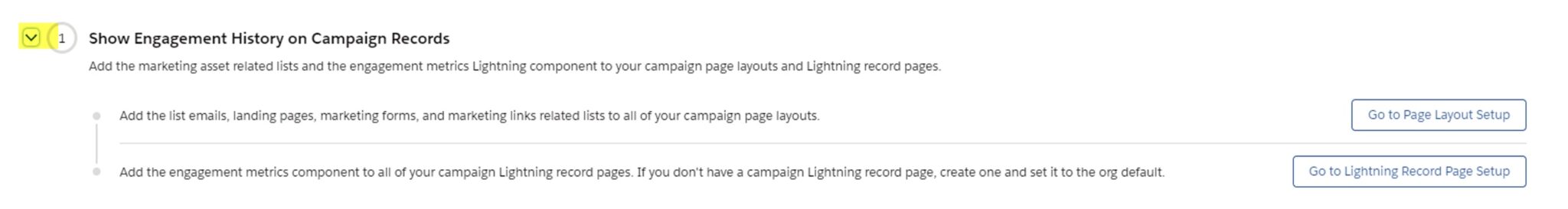 screenshot of engagement history on campaign records in Salesforce