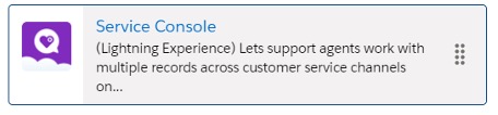Screenshot of Service Console icon for Salesforce Service Cloud