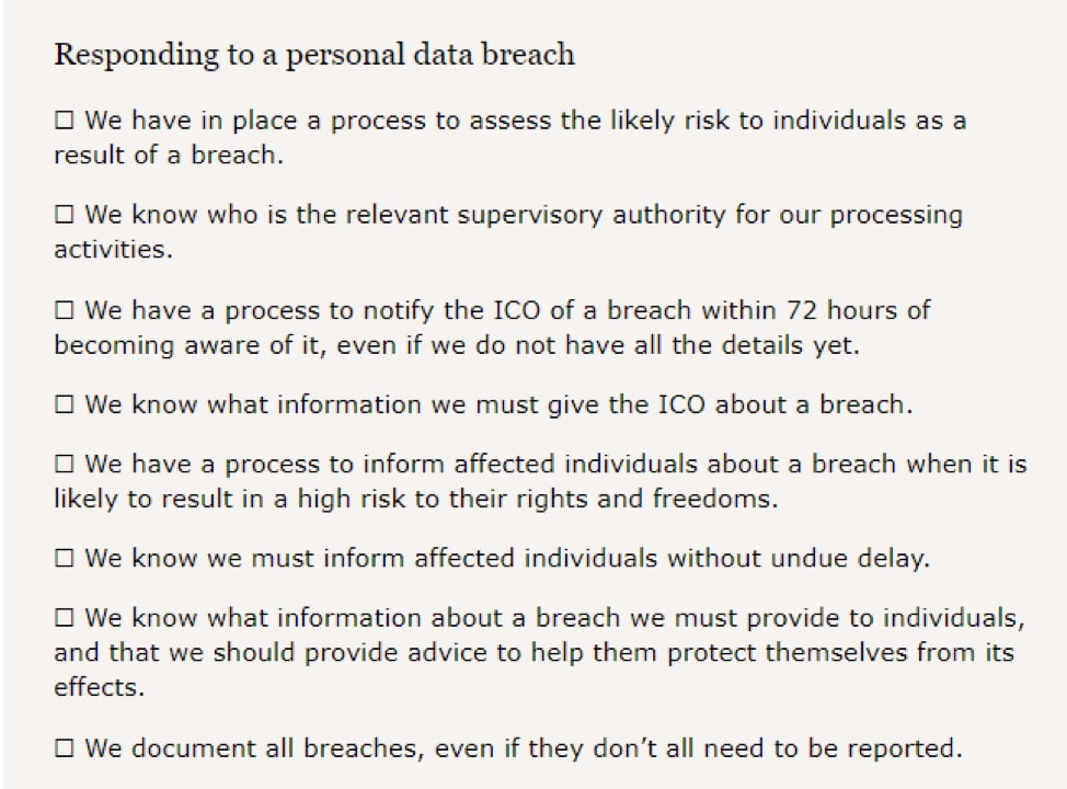 ICO guidelines for data breaches