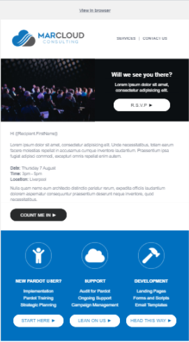 Pardot event email template