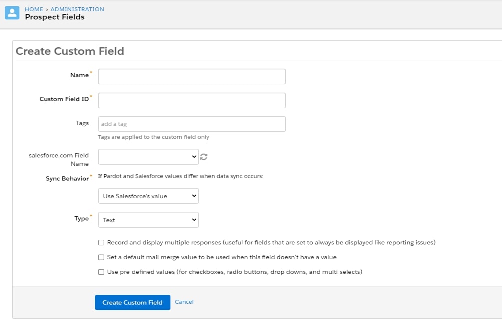 How to map custom fields during Pardot Salesforce integration