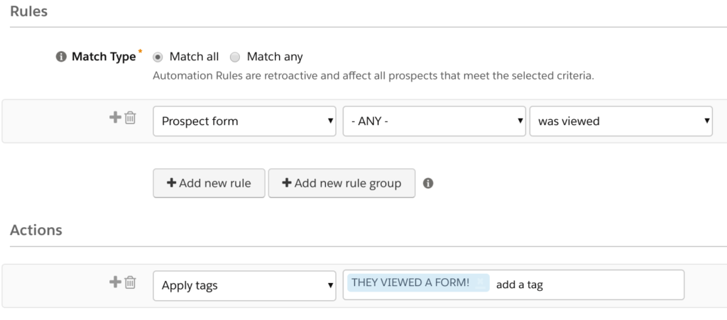 Pardot Form View Automation